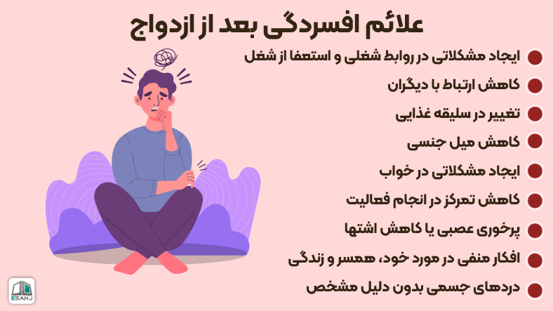 علائم افسردگی بعد از ازدواج
