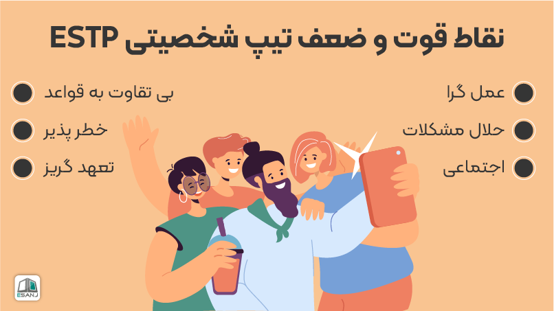 نقاط قوت و ضعف تیپ شخصیتی ESTP در تست MBTI