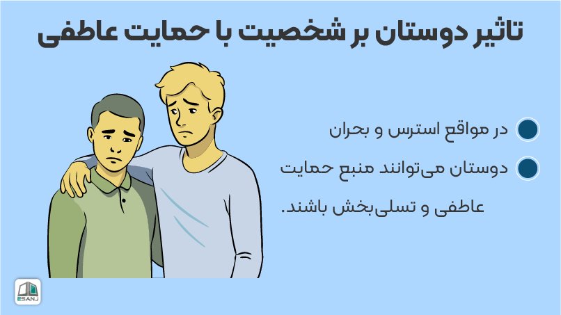 تاثیر دوستان بر شخصیت با حمایت عاطفی