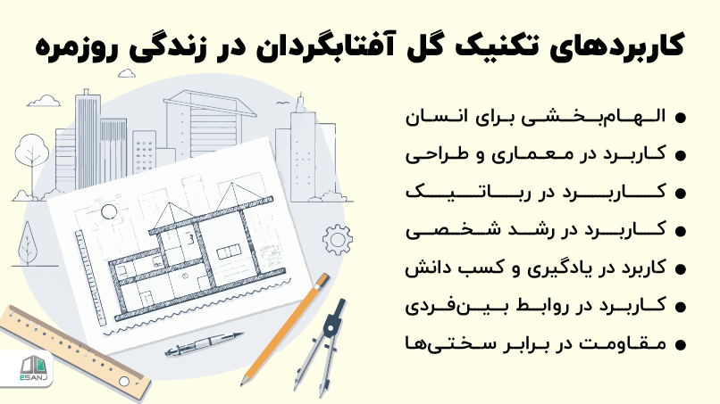 کاربردهای تکنیک گل آفتابگردان در زندگی روزمره