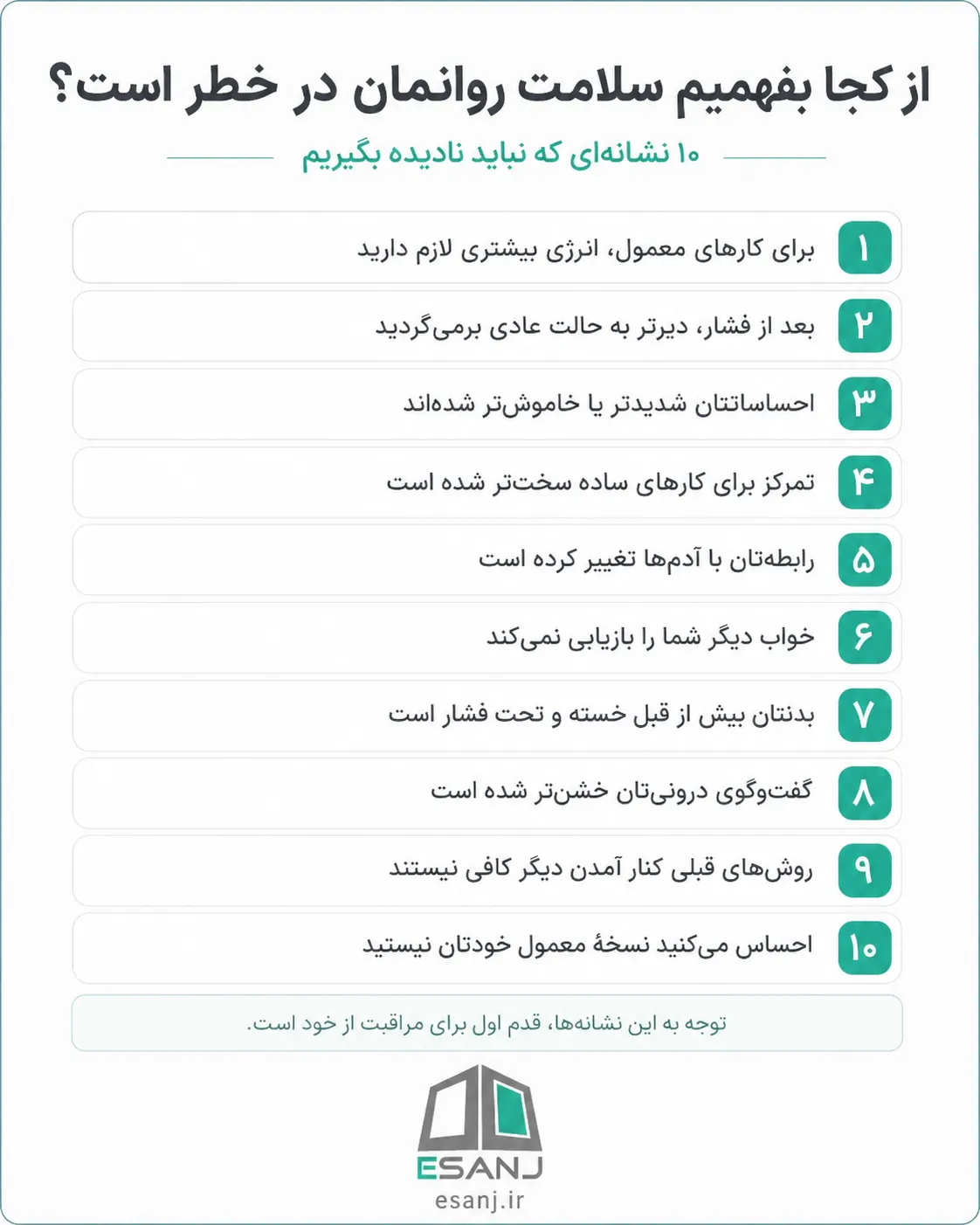 10 نشانه ای که نباید در مورد سلامت روان نادیده بگیرید