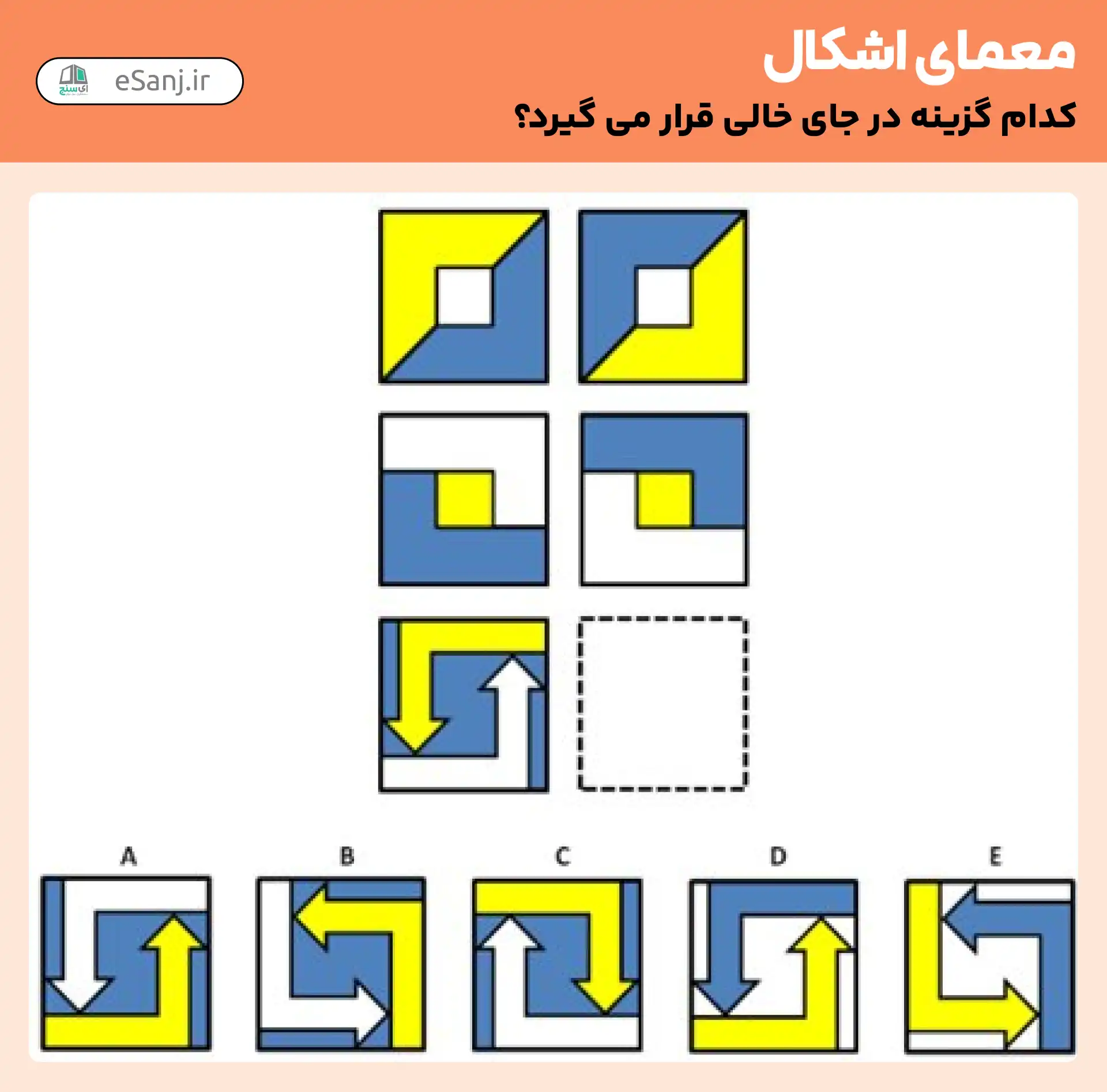 معمای اشکال: کدام گزینه صحیح است؟