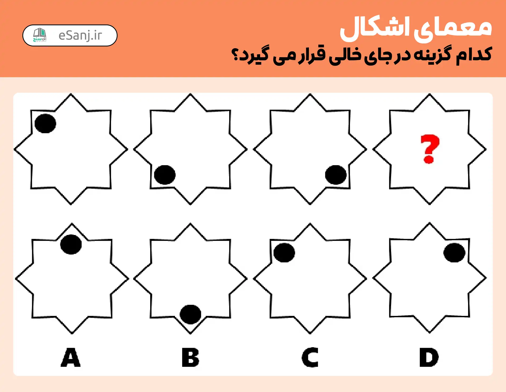 معمای اشکال: کدام گزینه صحیح است؟