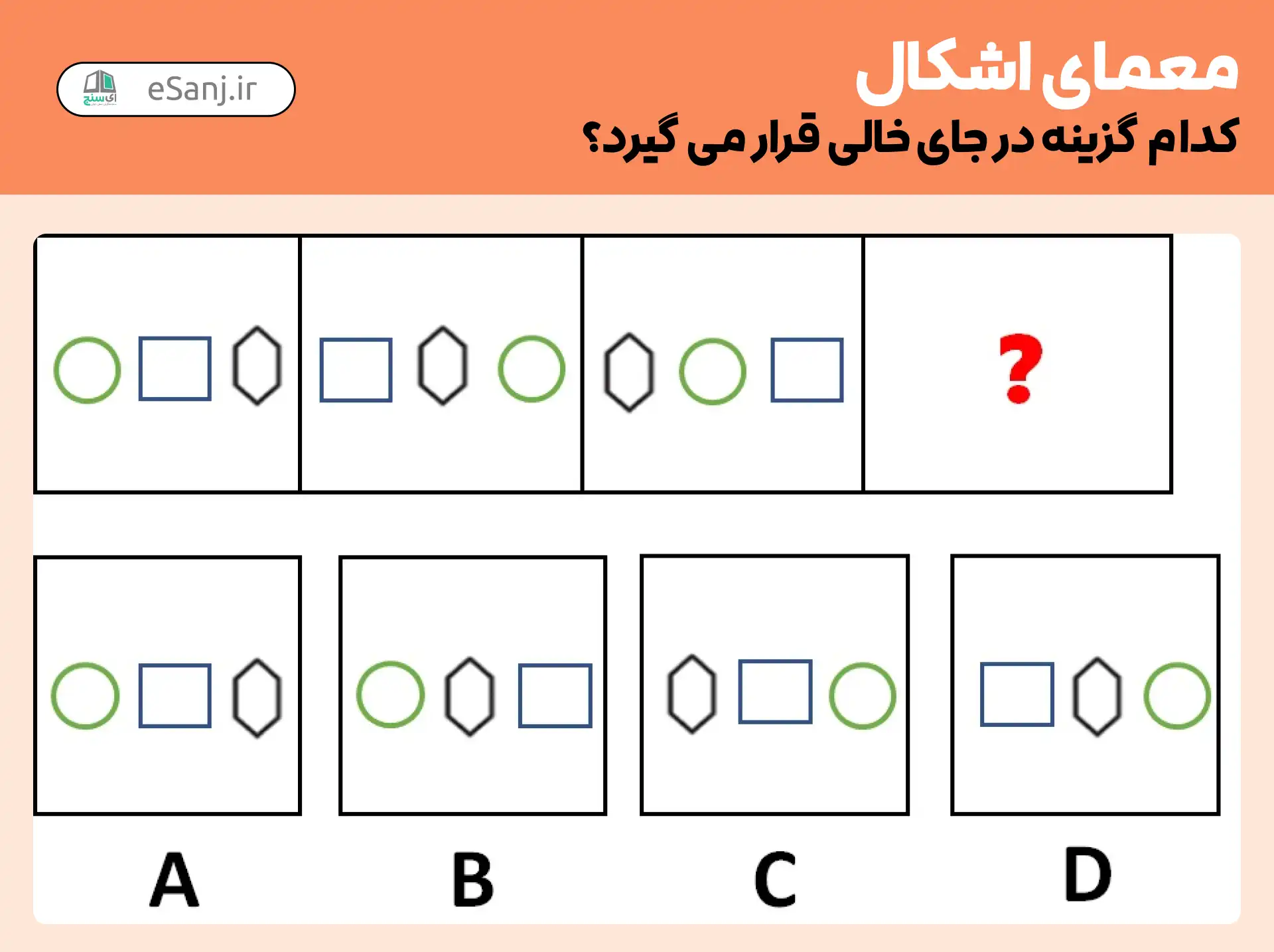 معمای اشکال: کدام گزینه درست است؟