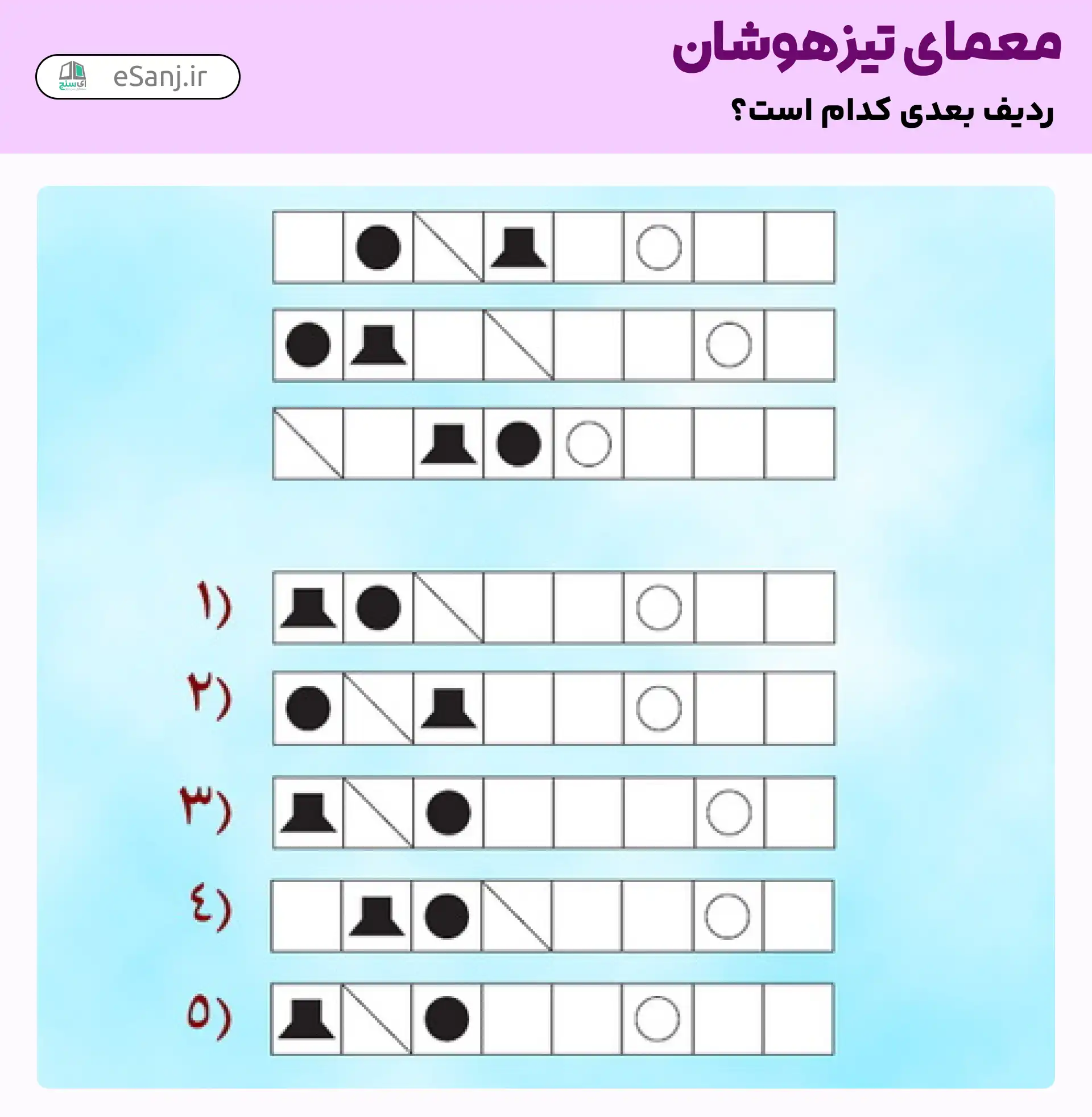 معما تیزهوشان: ردیف درست کدام است؟