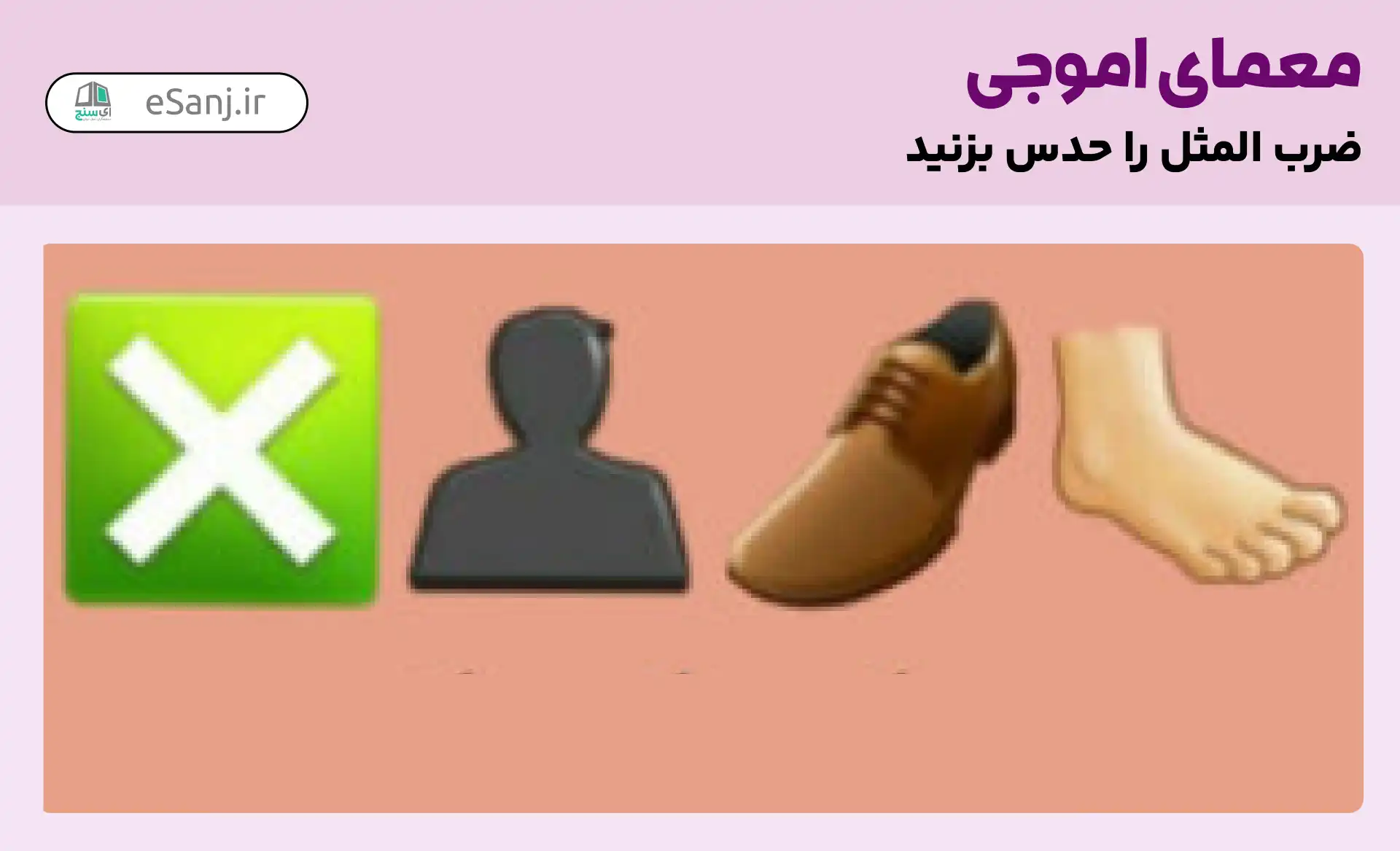 معمای اموجی: ضرب المثل پا در کفش کسی نکردن