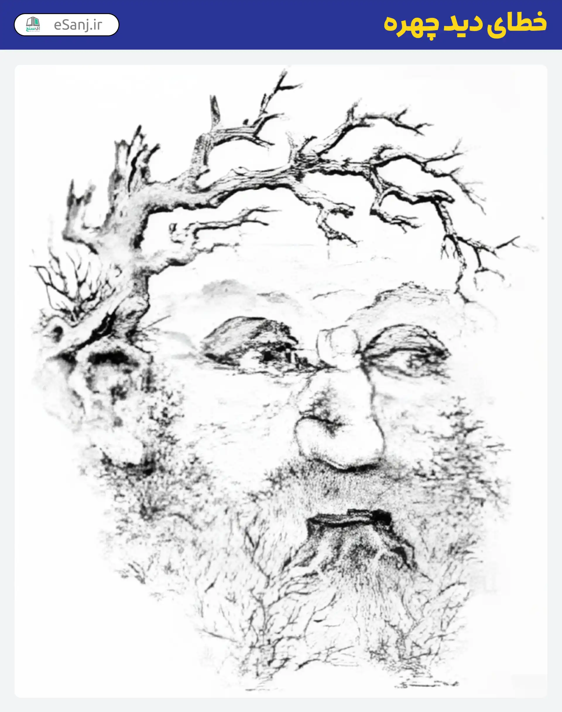 خطای دید چهره شاخ و برگ درخت