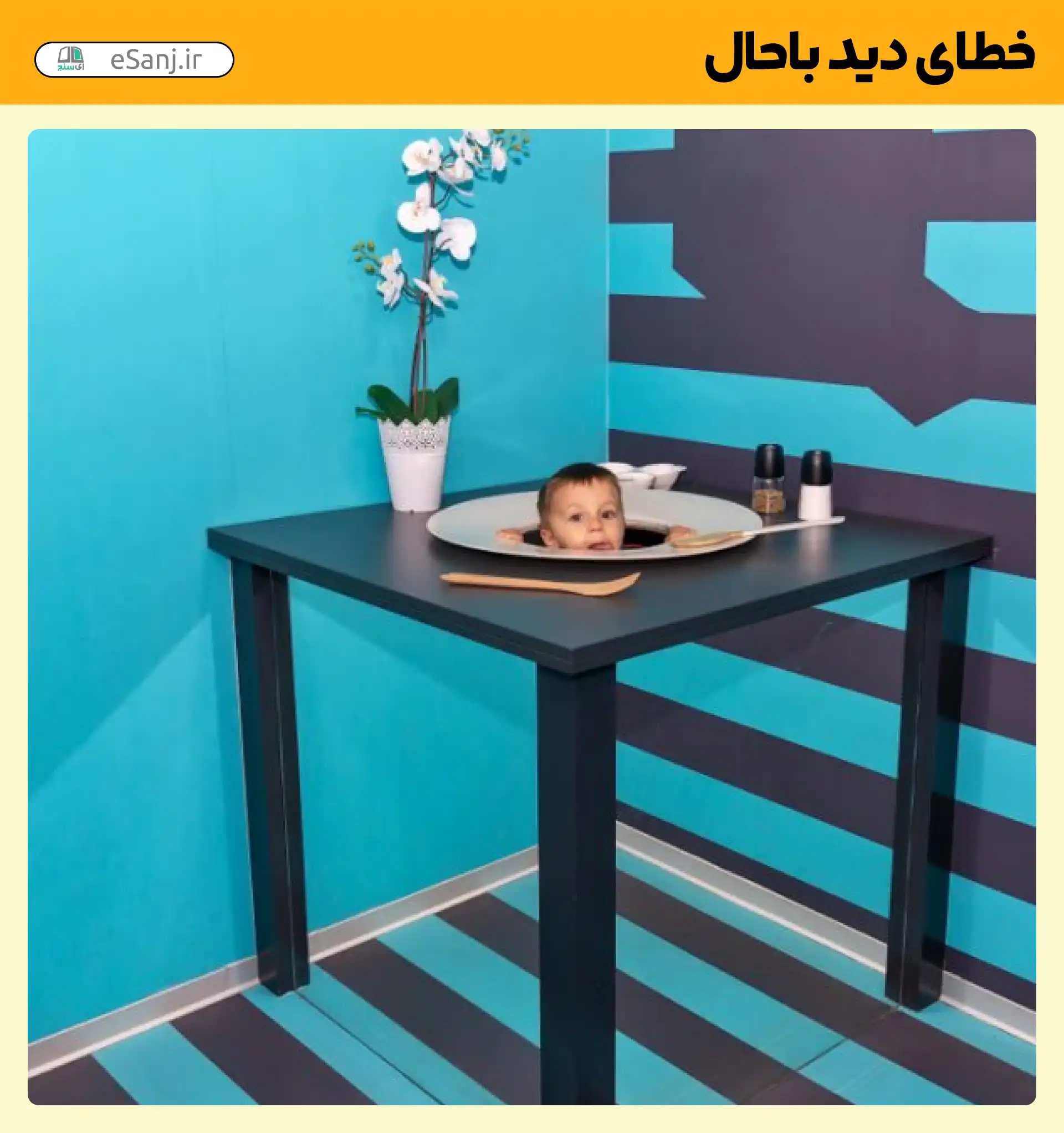 خطای دید باحال سر بچه در بشقاب