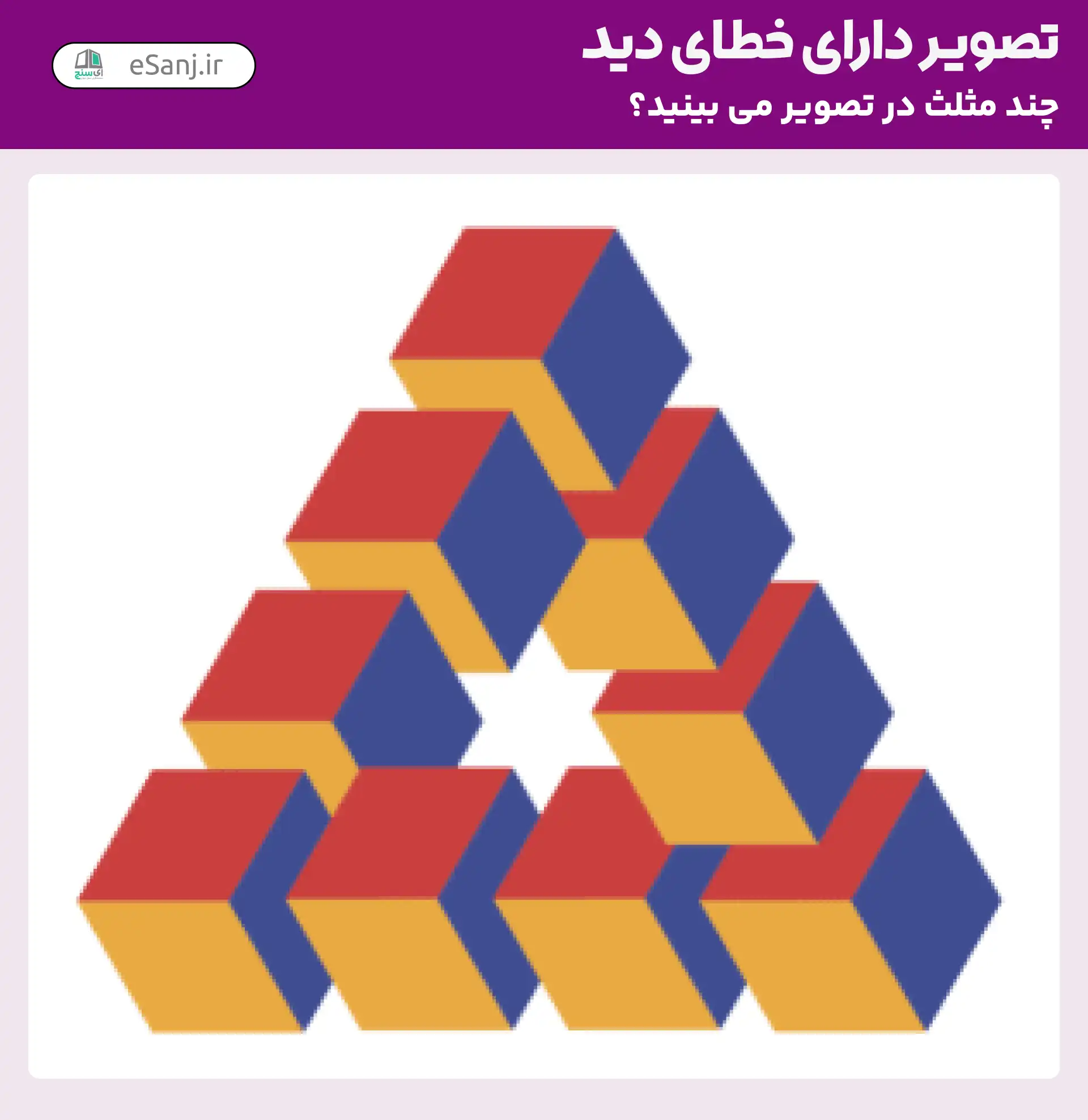 تصویر دارای خطای دید: چند مثلث در تصویر می بینید؟