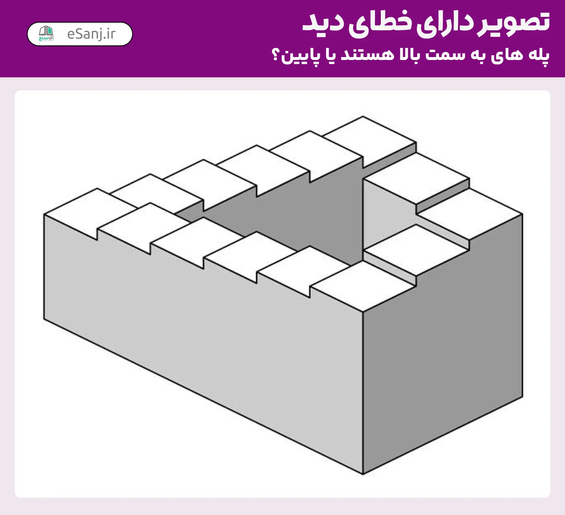 تصویر دارای خطای دید: پله ها به کدام سمت حرکت می کنند؟