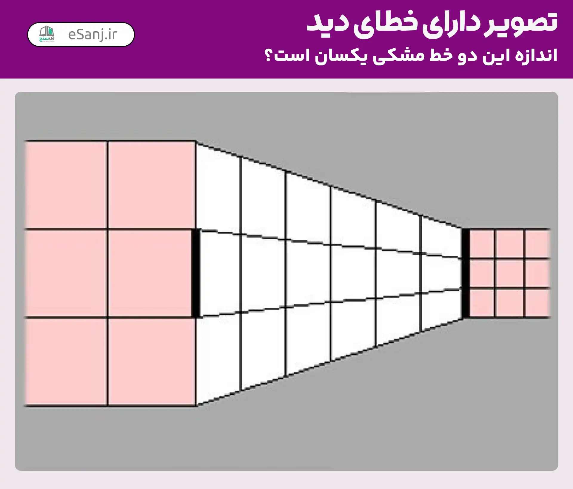 تصویر دارای خطای دید: آیا اندازه دو خط مشکی یکسان است؟