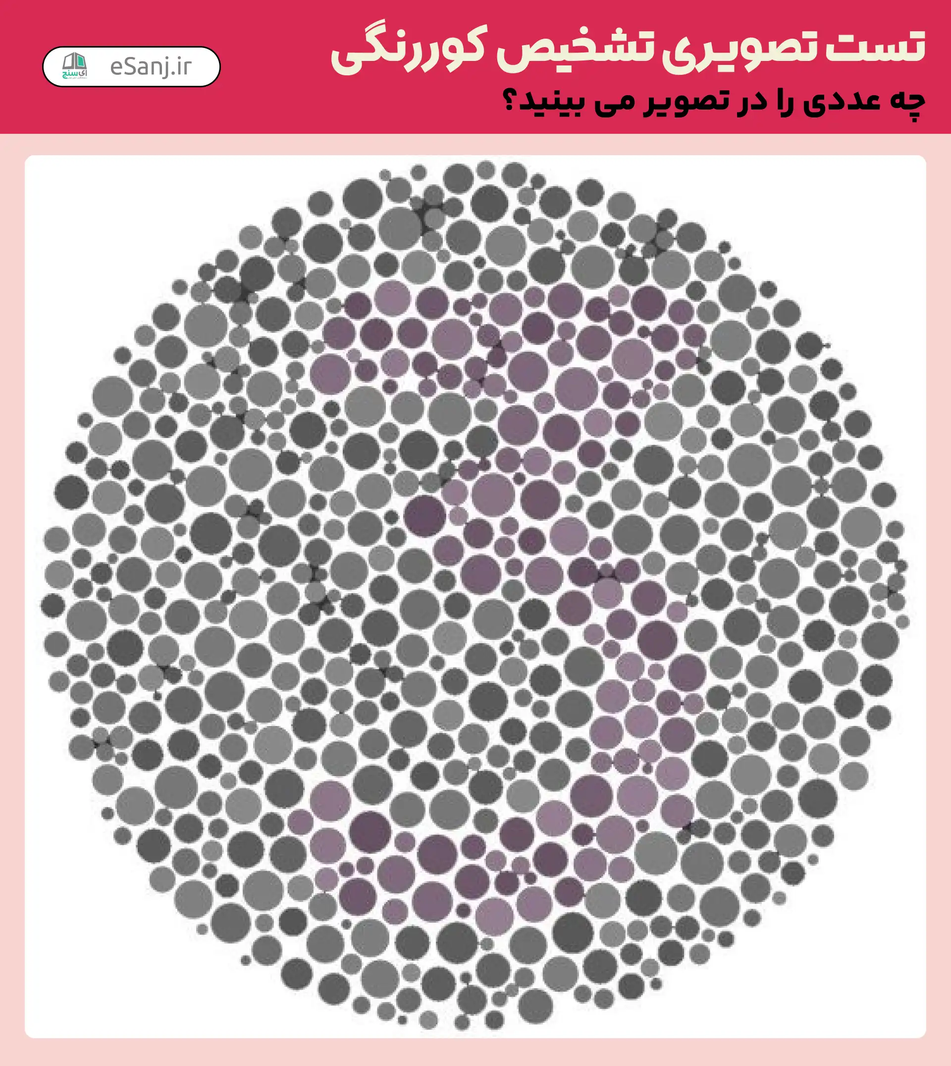 تست تصویری تشخیص کور رنگی شماره 17