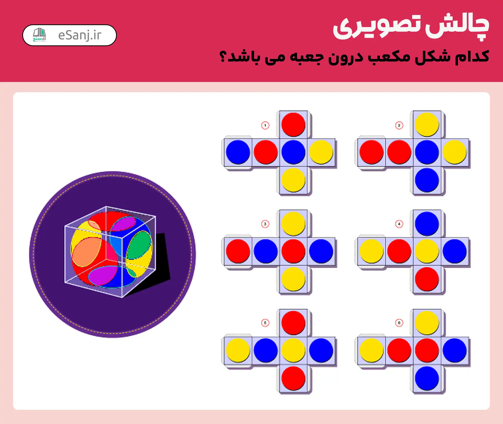 چالش تصویری: کدام شکل مکعب درون جعبه می باشد؟