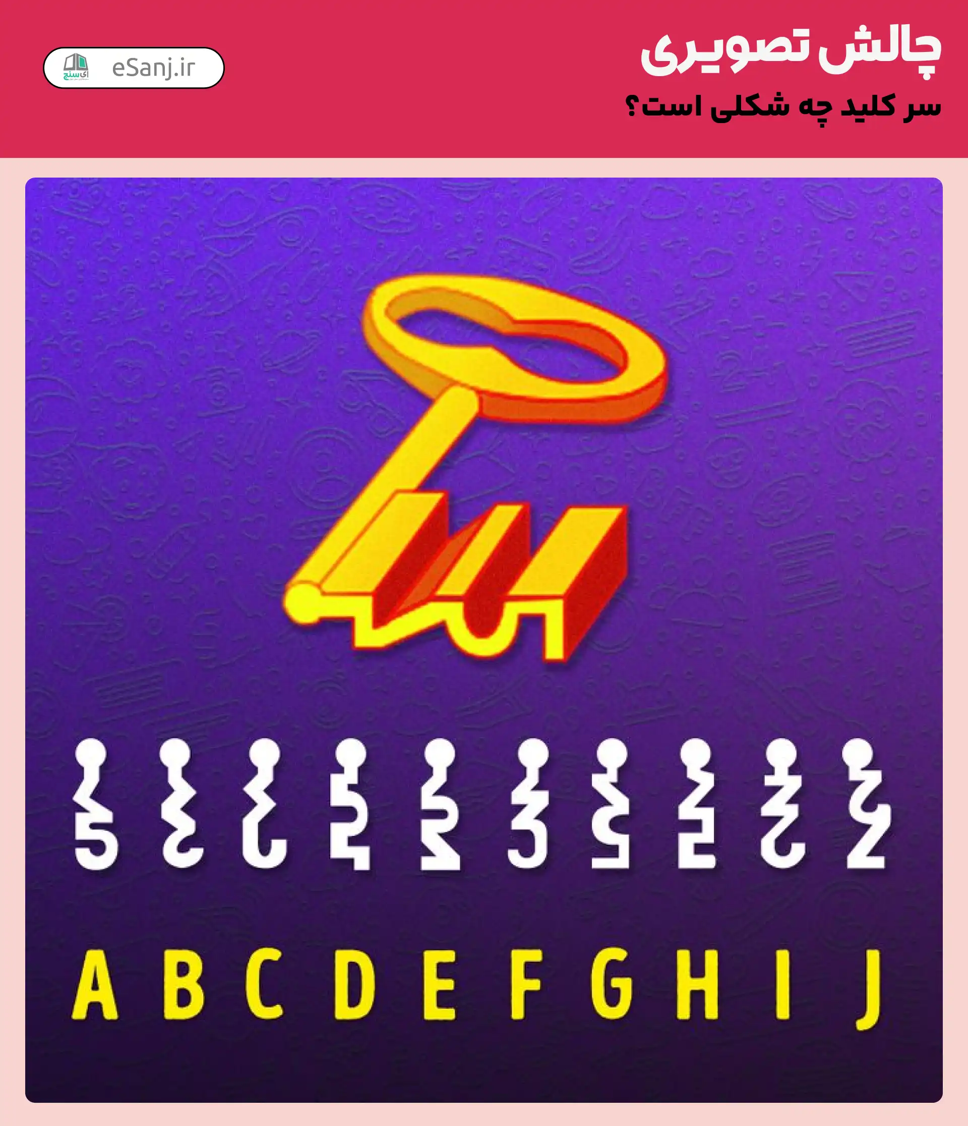 چالش تصویری: سر کلید چه شکلی است؟