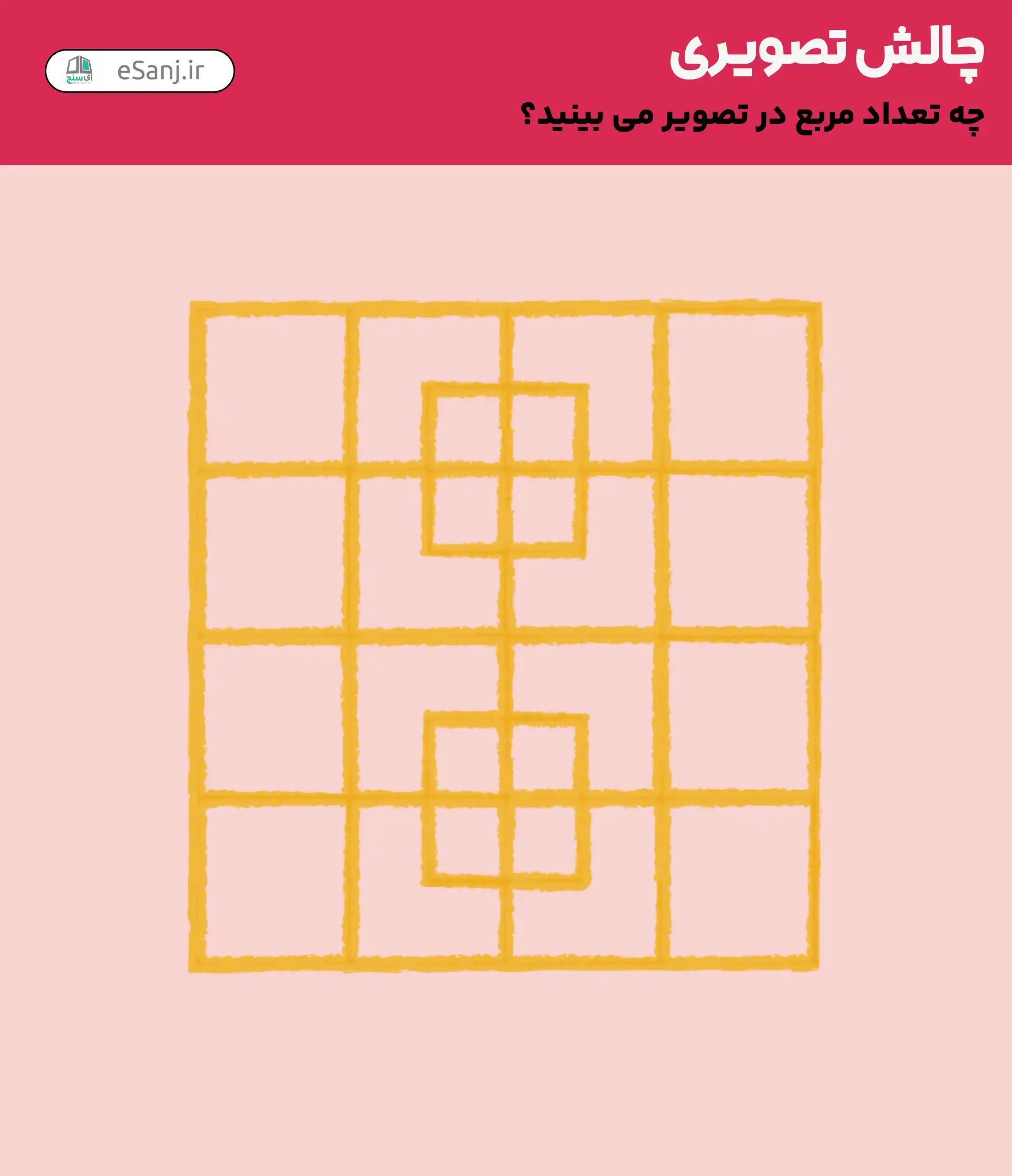 چالش تصویری: چند مربع در تصویر وجود دارد؟