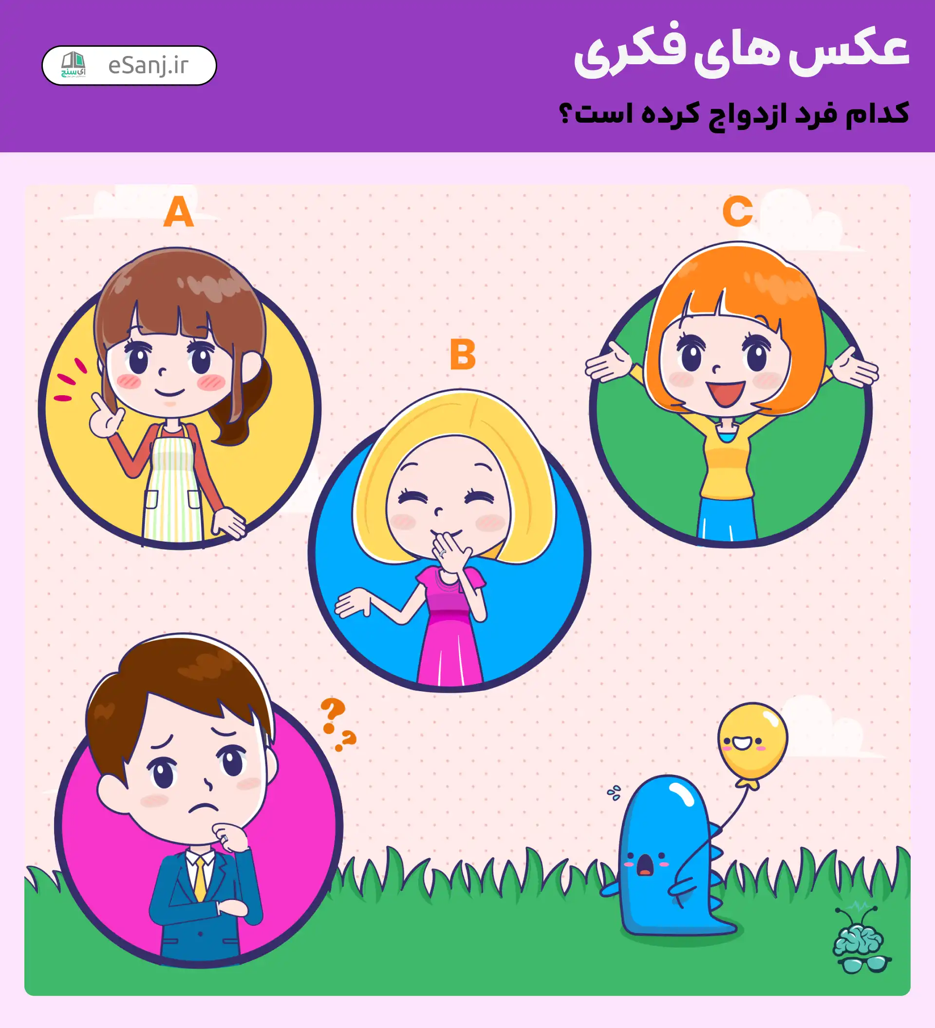 عکس های فکری:  کدام فرد ازدواج کرده است؟