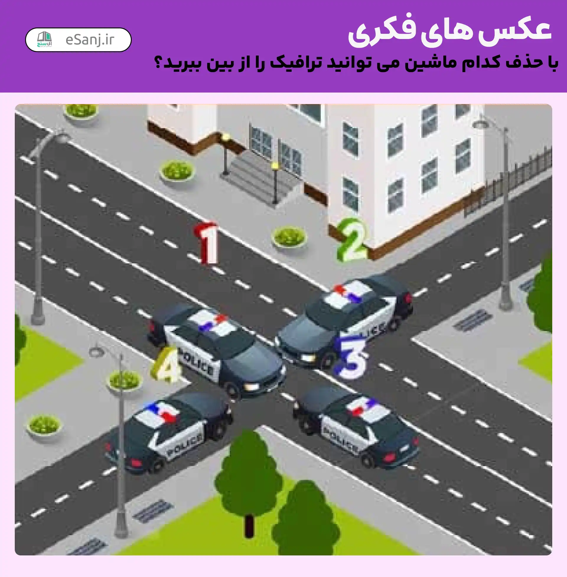 عکس های فکری: با حدف کدام ماشین ترافیک از بین می رود؟