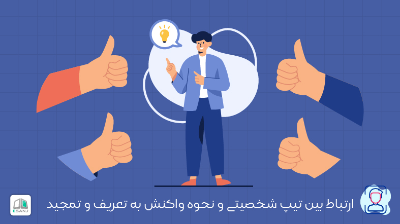 ارتباط بین تیپ شخصیتی و نحوه واکنش به تعریف و تمجید